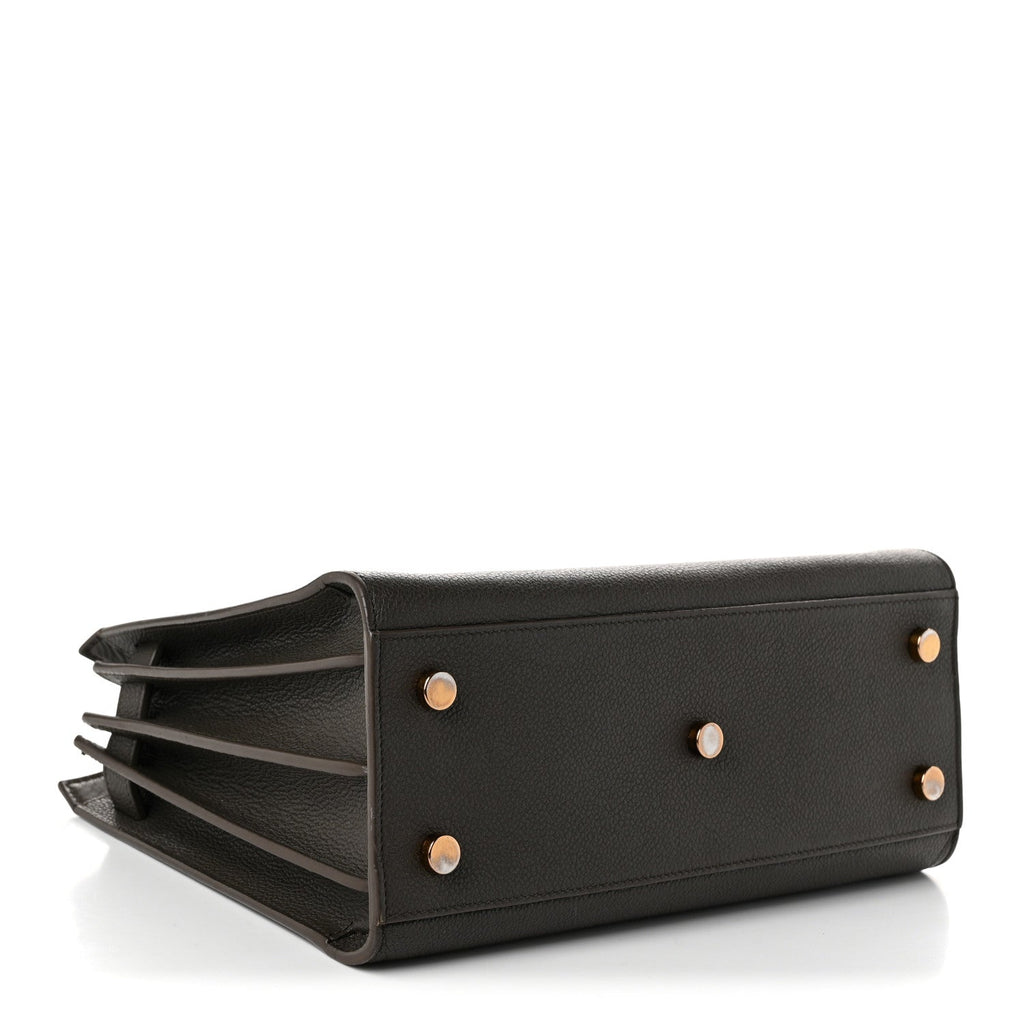 Grained Calfskin Baby Sac De Jour Fog