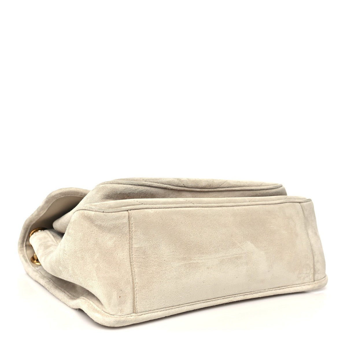 Suede Monogram Medium Niki Chain Satchel Light Beige