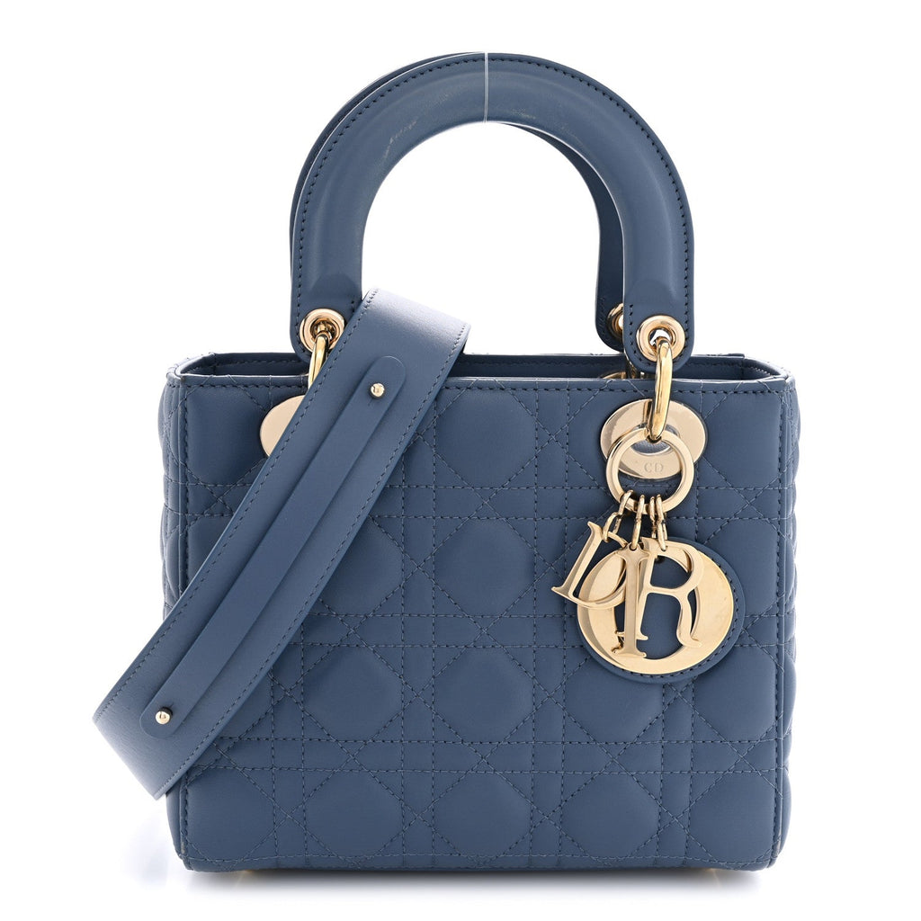 Lambskin Cannage Small My ABCDior Lady Dior Denim Blue