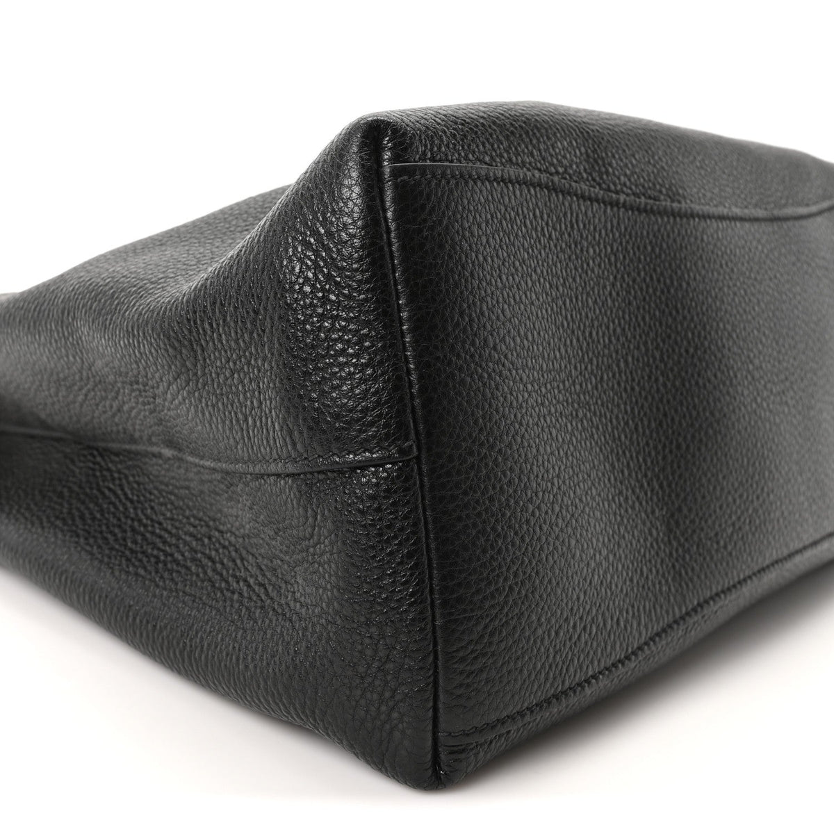 Vitello Phenix Embossed Logo Hobo Black