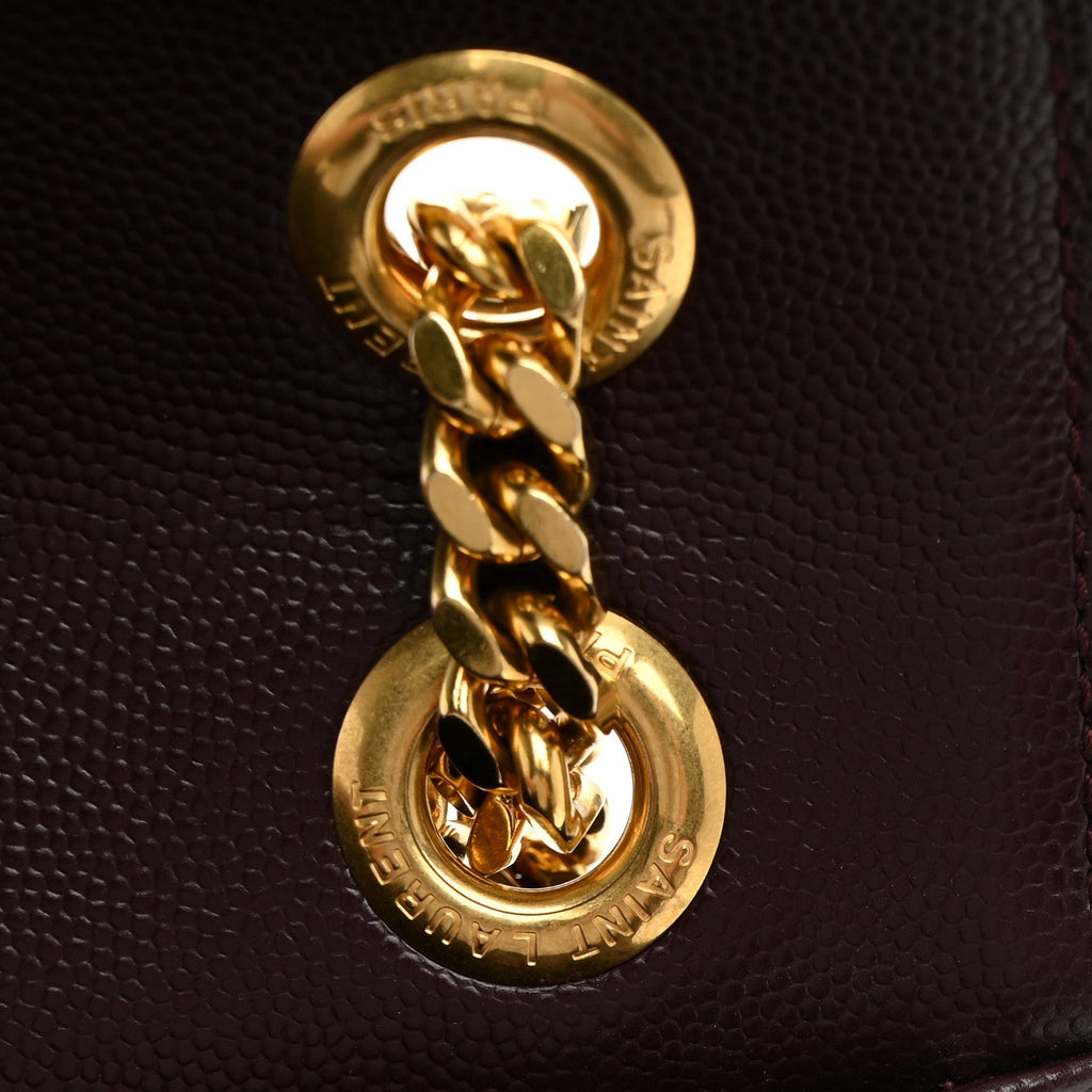 Grain De Poudre Matelasse Chevron Large Monogram Satchel Rouge Legion