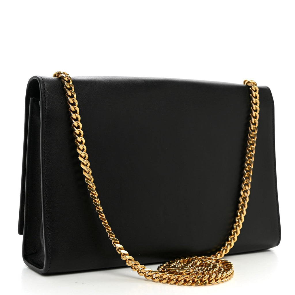 Smooth Calfskin Medium Classic Monogram Kate Tassel Satchel Black