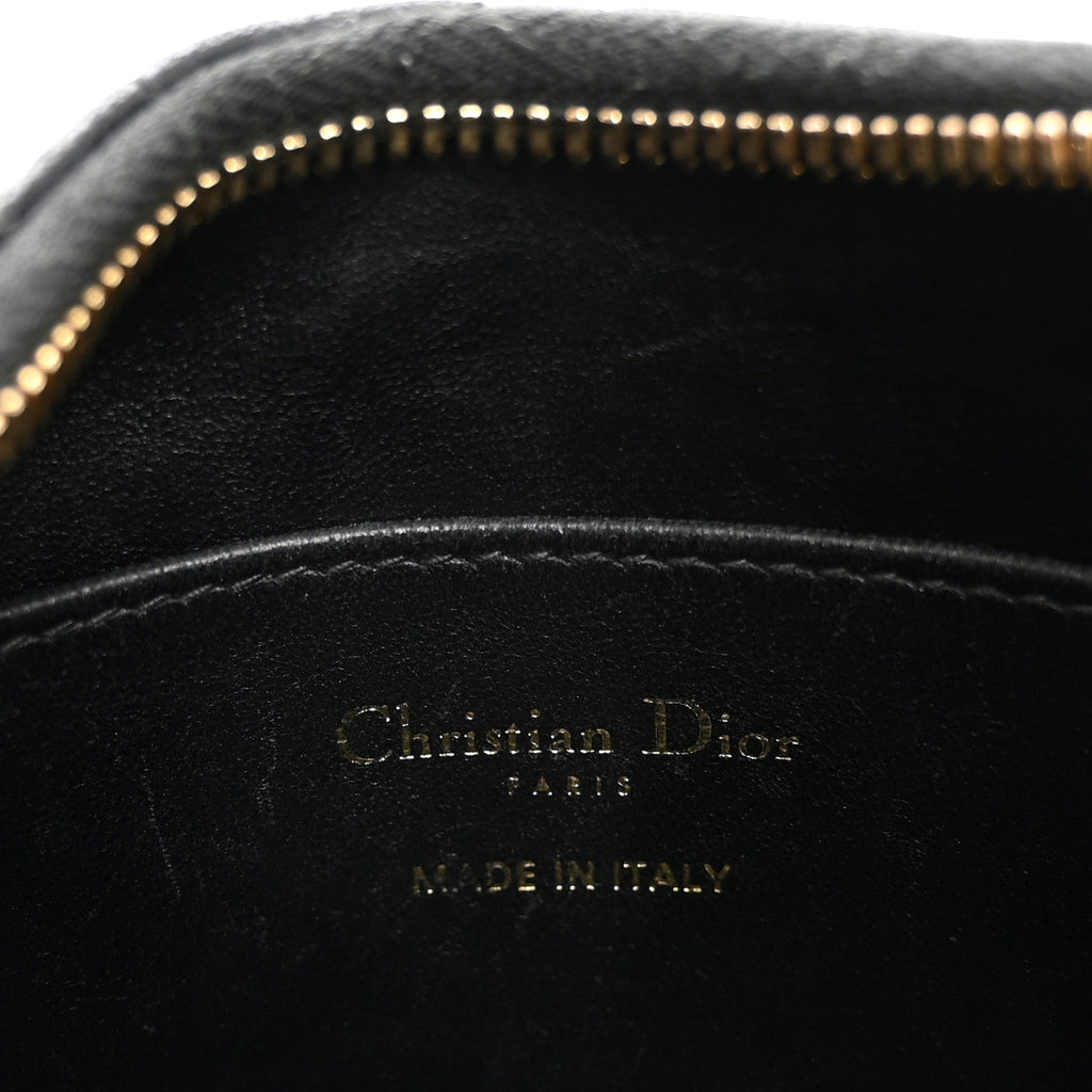 Calfskin Macrocannage Miss Caro Diorling Mini Bag with Chain Black