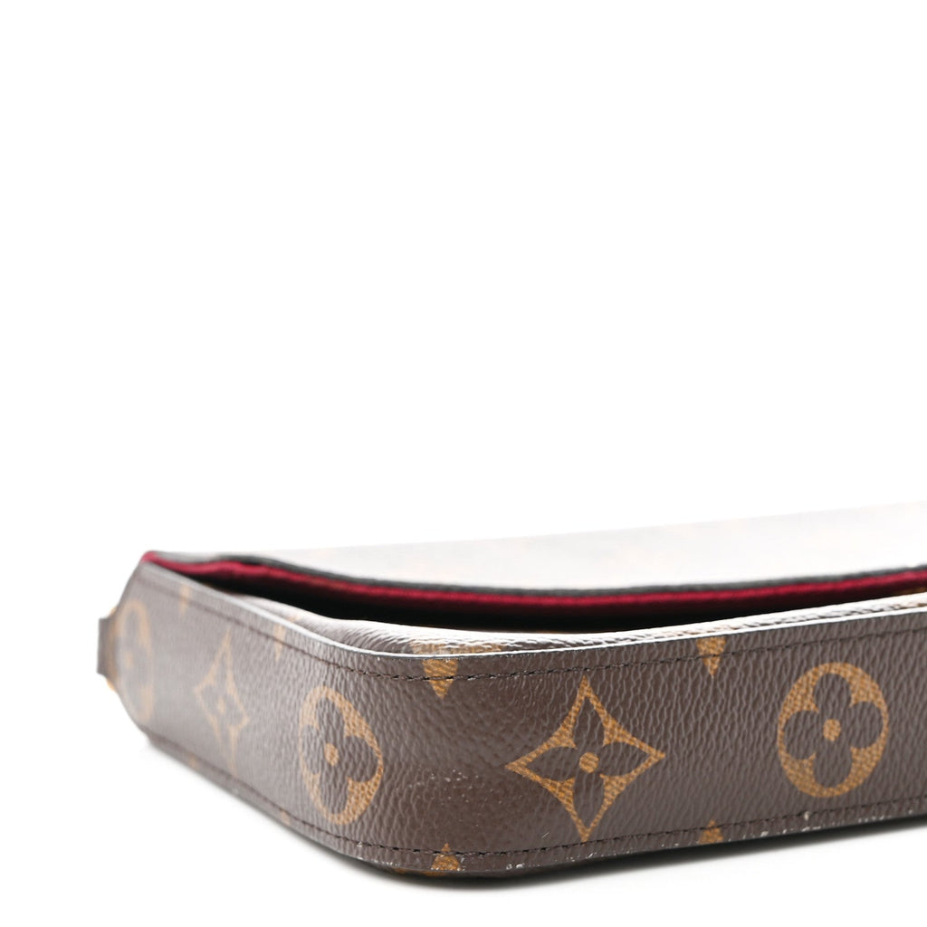 Monogram Pochette Felicie Chain Wallet Fuchsia