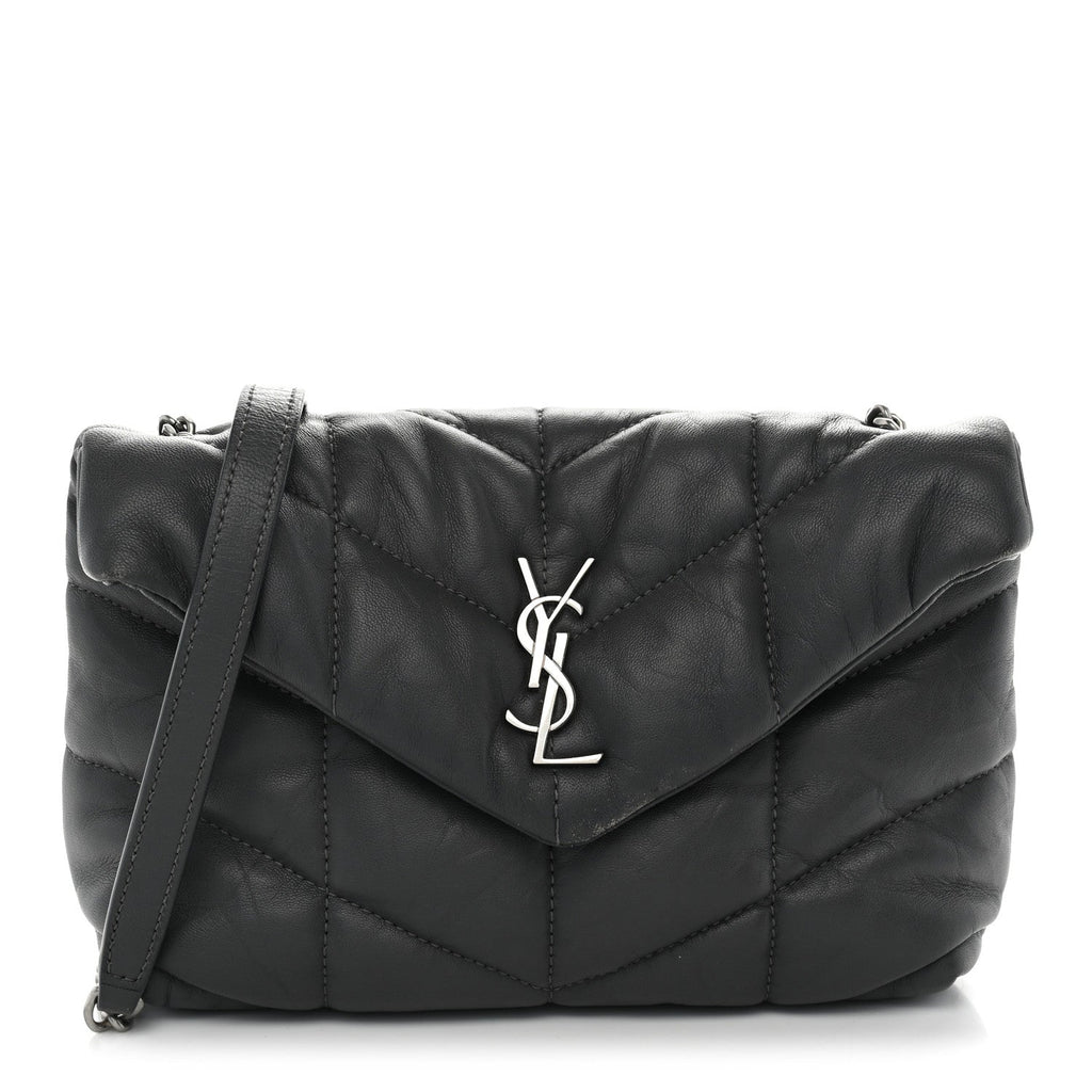 Lambskin Quilted Toy Loulou Puffer Monogram Chain Satchel Storm