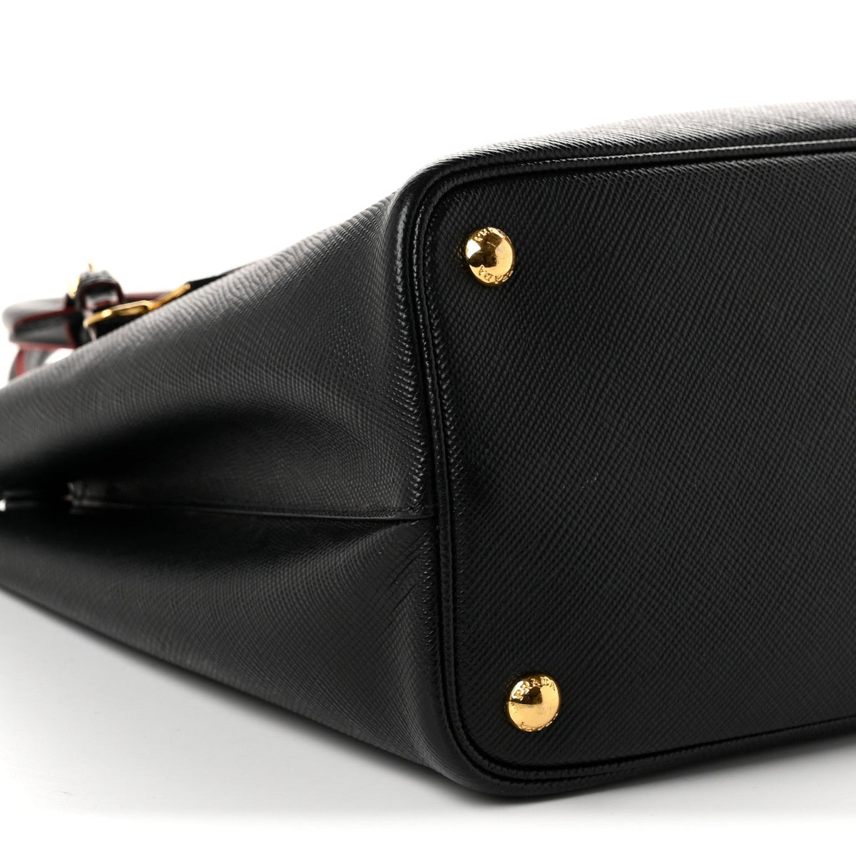 Saffiano Cuir Small Double Bag Black Fuoco