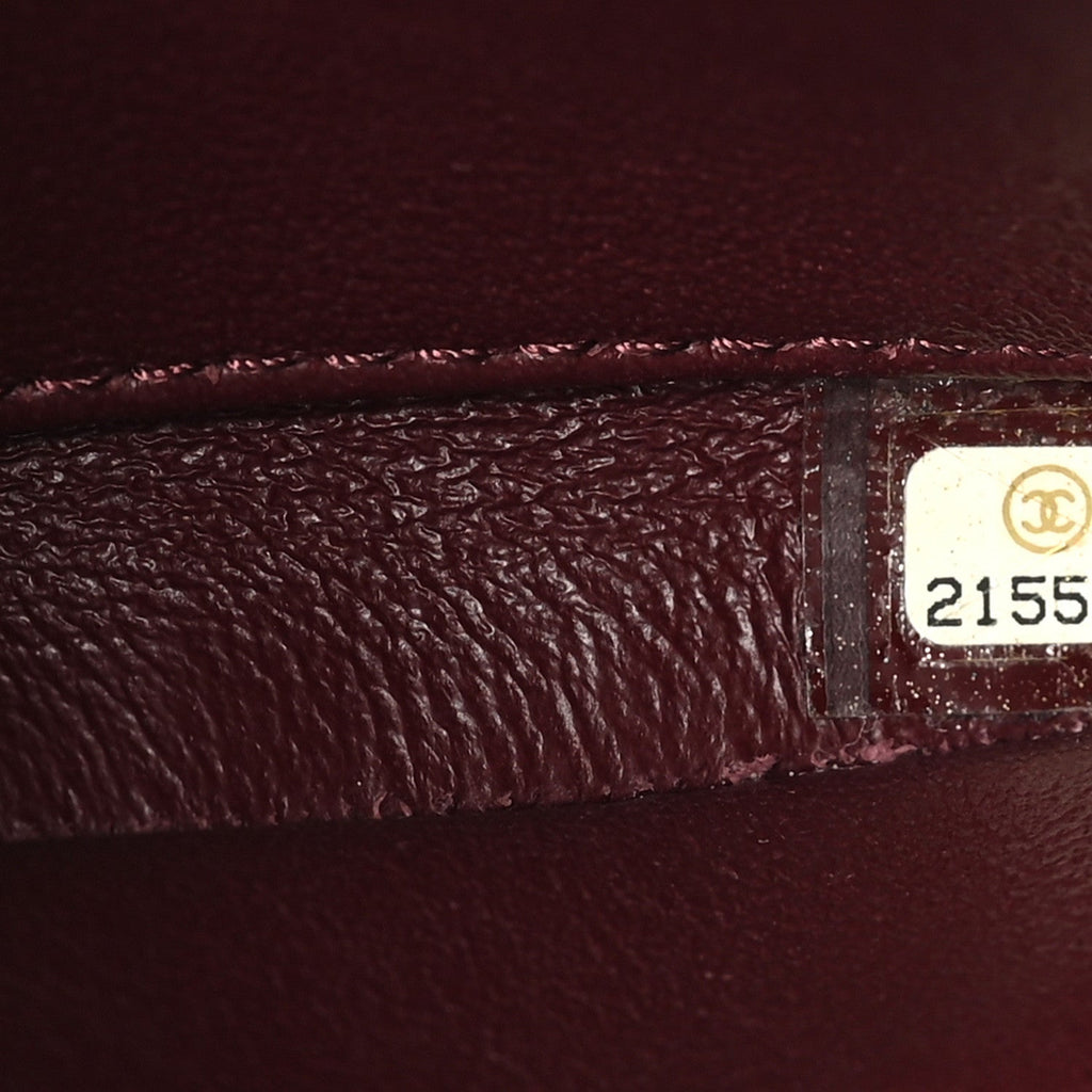 Lambskin Quilted Small Trendy CC Flap Dual Handle Bag Burgundy