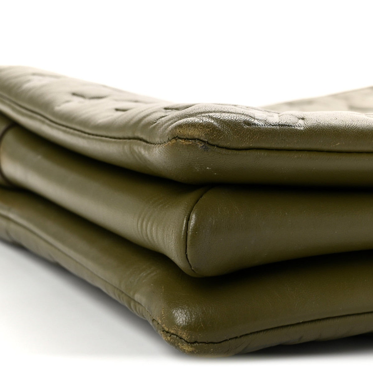 Lambskin Embossed Monogram Coussin MM Khaki