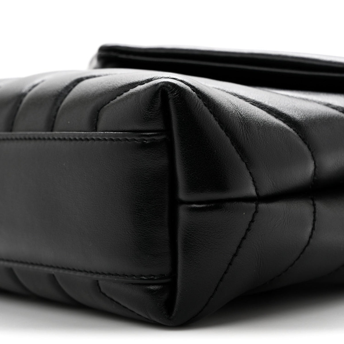 Calfskin Y Quilted Monogram Toy Loulou Crossbody Bag Black