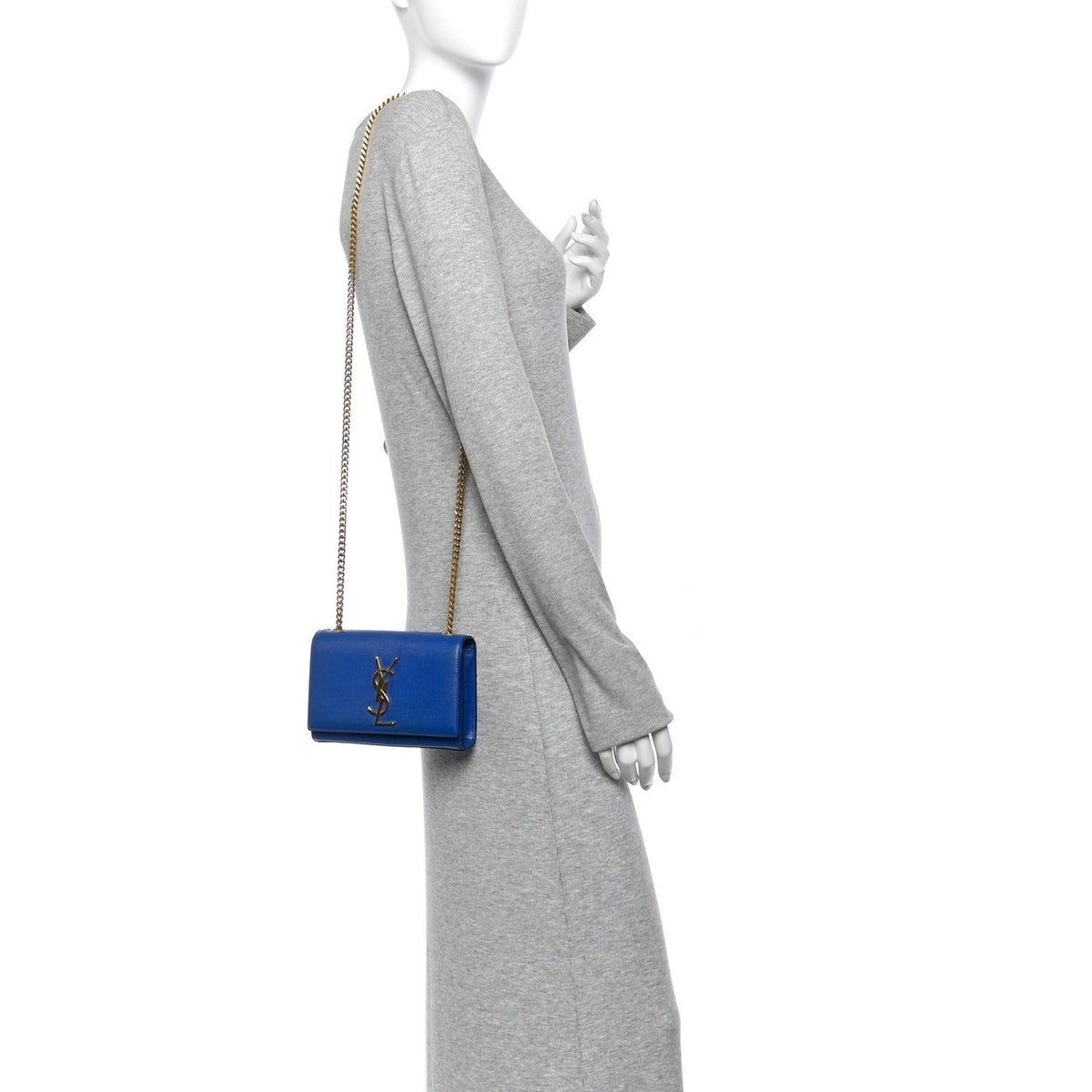 Grain De Poudre Small Classic Monogram Kate Satchel Royal Blue