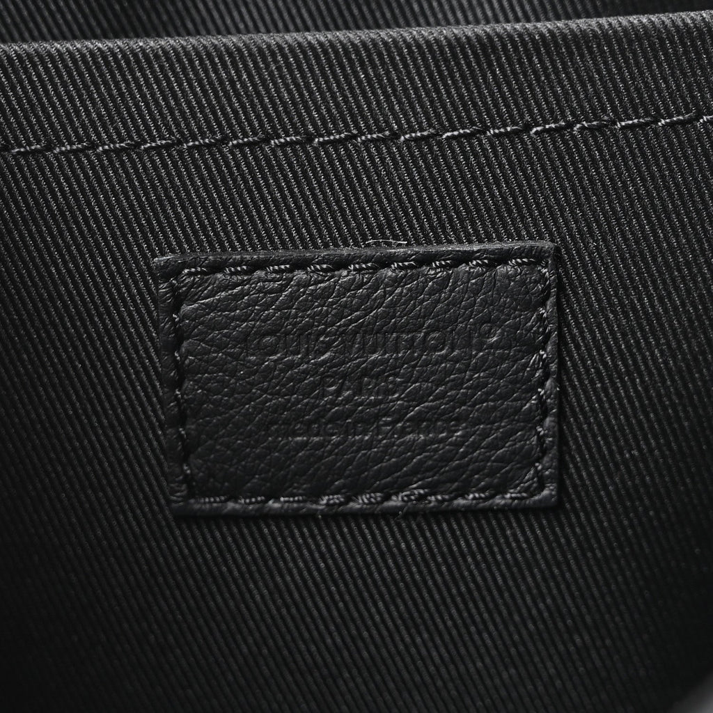 Calfskin Monogram Shadow Pulse Messenger  Black