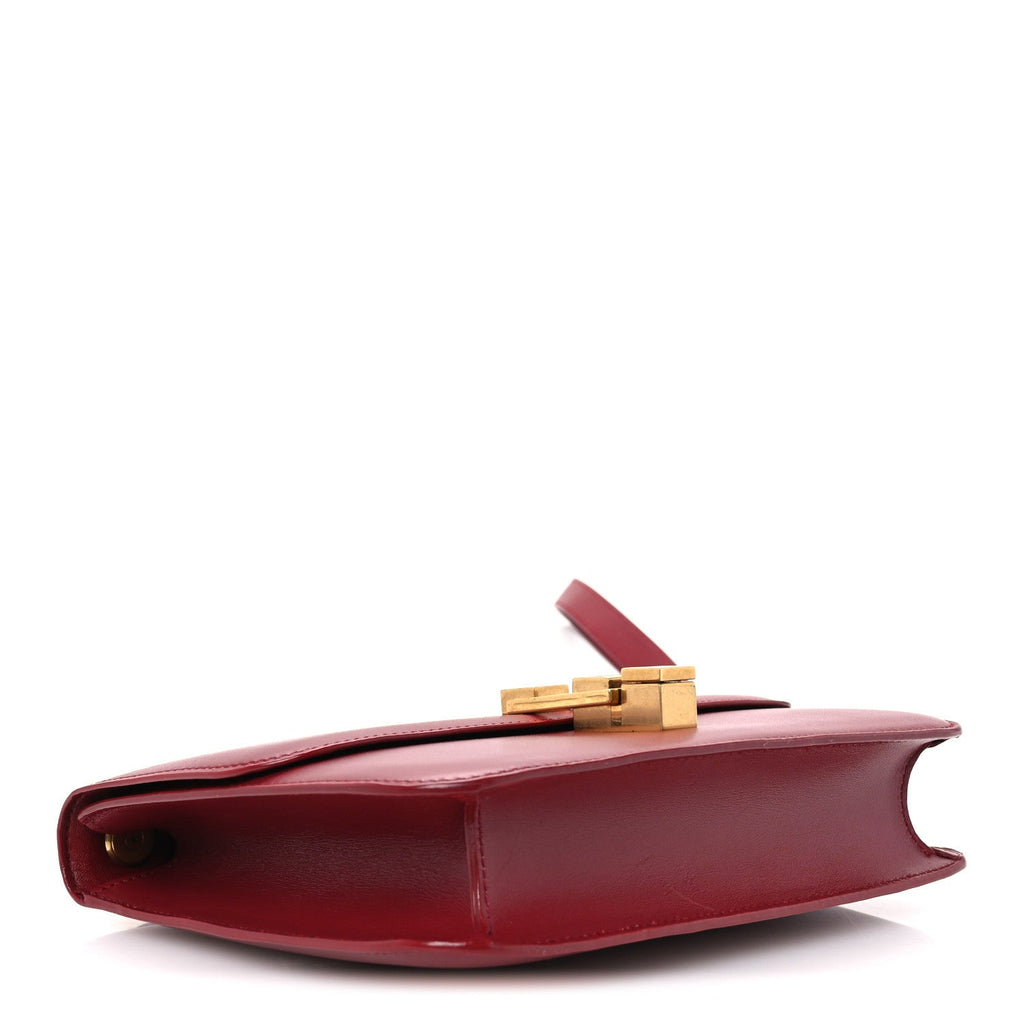 Box Calfskin Le Carre Satchel Opyum Red