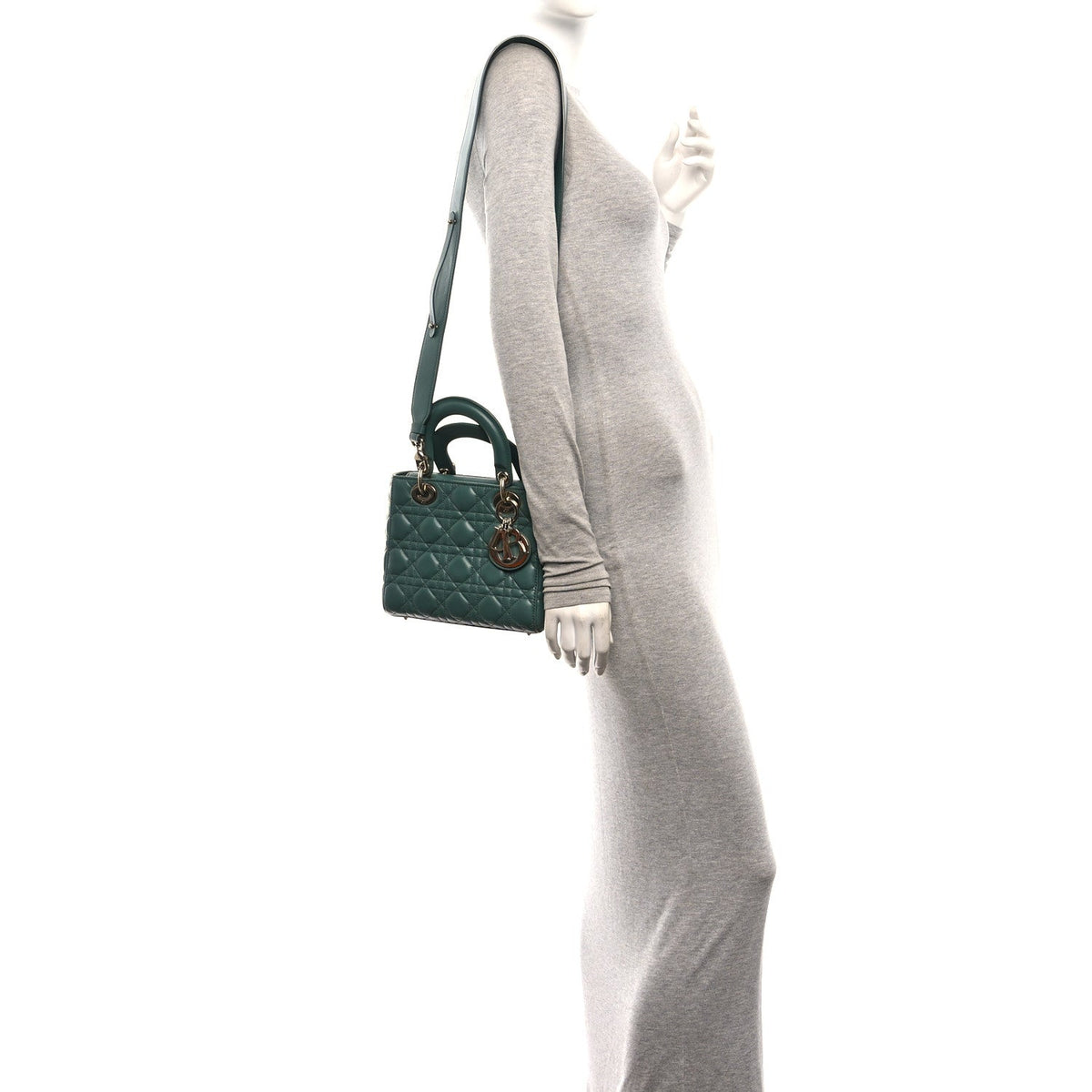 Lambskin Cannage Small Lady Dior Army Green