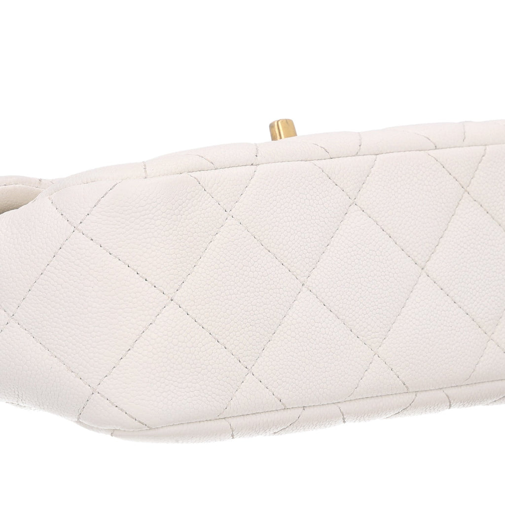 Caviar Quilted Sweetheart Flap White