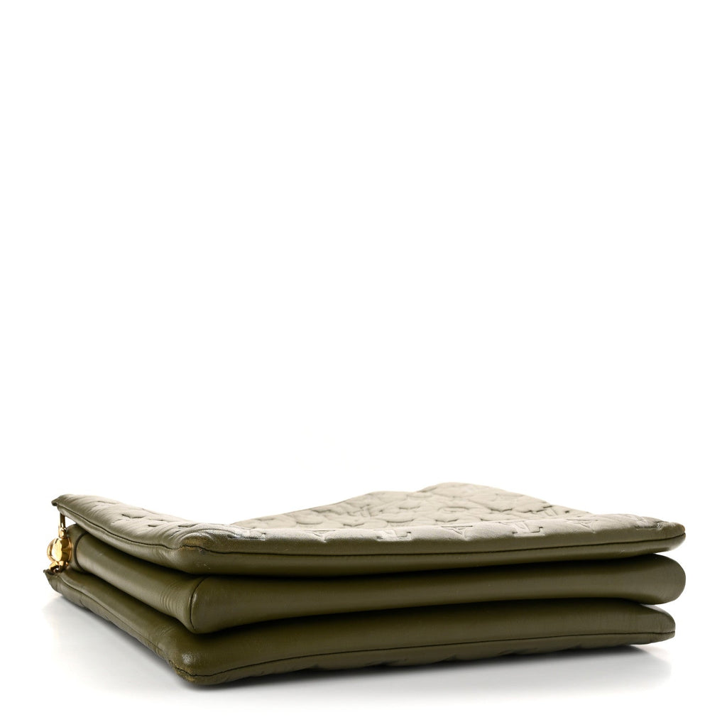 Lambskin Embossed Monogram Coussin MM Khaki