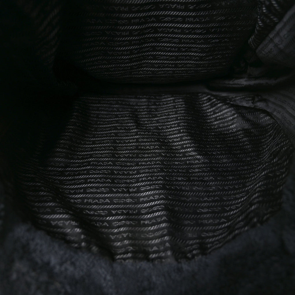 Terry Cloth Tote Bag Black White