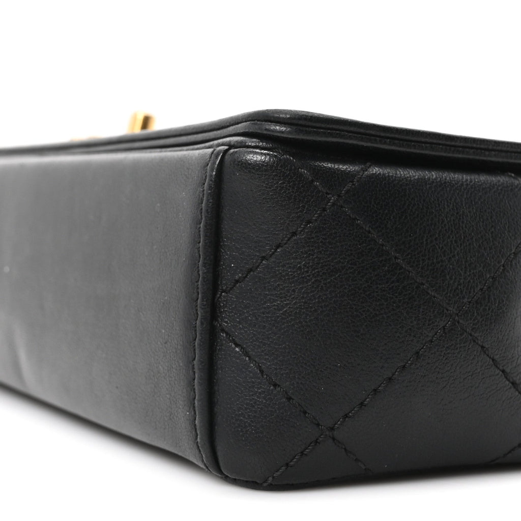 Sheepskin Quilted Small Vintage Mademoiselle Flap Black