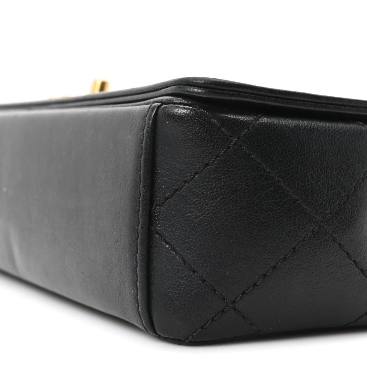 Sheepskin Quilted Small Vintage Mademoiselle Flap Black