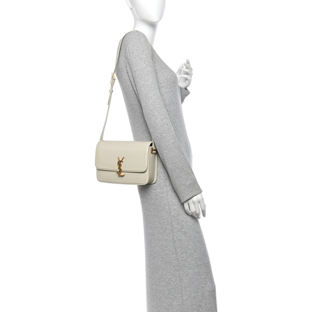 Box Calfskin Monogram Medium Solferino Satchel Crema Soft
