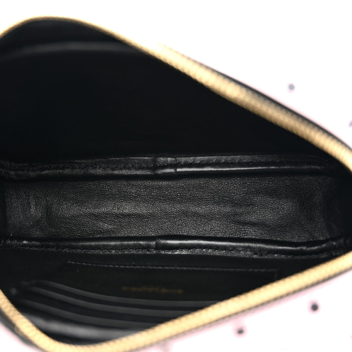 Calfskin Printed Polka Dot Mini Lou Camera Bag Pink Black