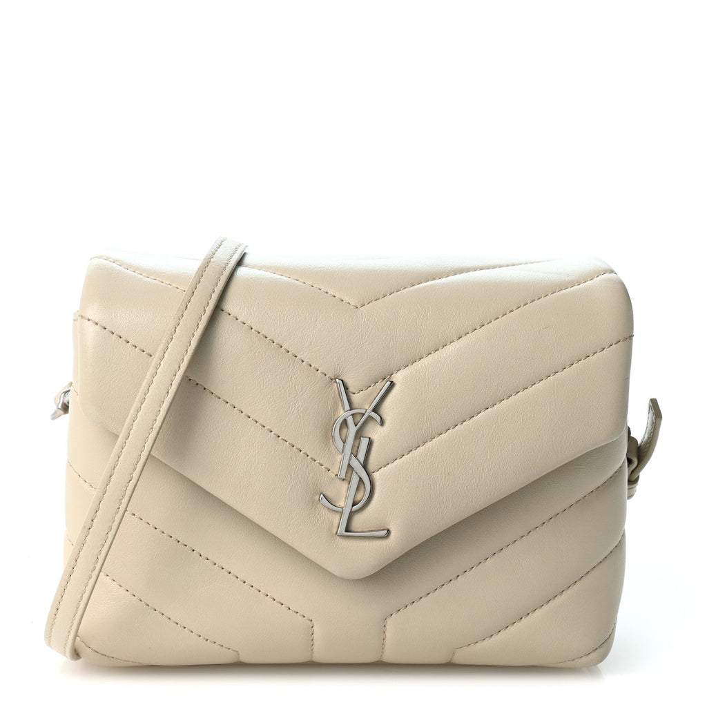 Calfskin Y Quilted Monogram Toy Loulou Crossbody Bag Blanc Vintage
