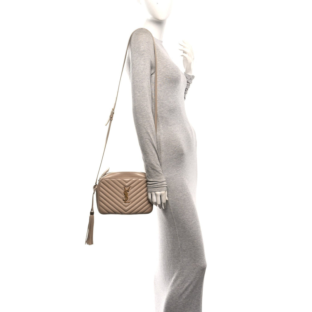 Calfskin Matelasse Monogram Lou Camera Bag Dark Beige
