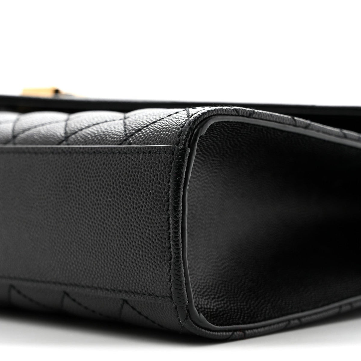 Grain De Poudre Textured Mixed Matelasse Large Triquilt Monogram Satchel Black