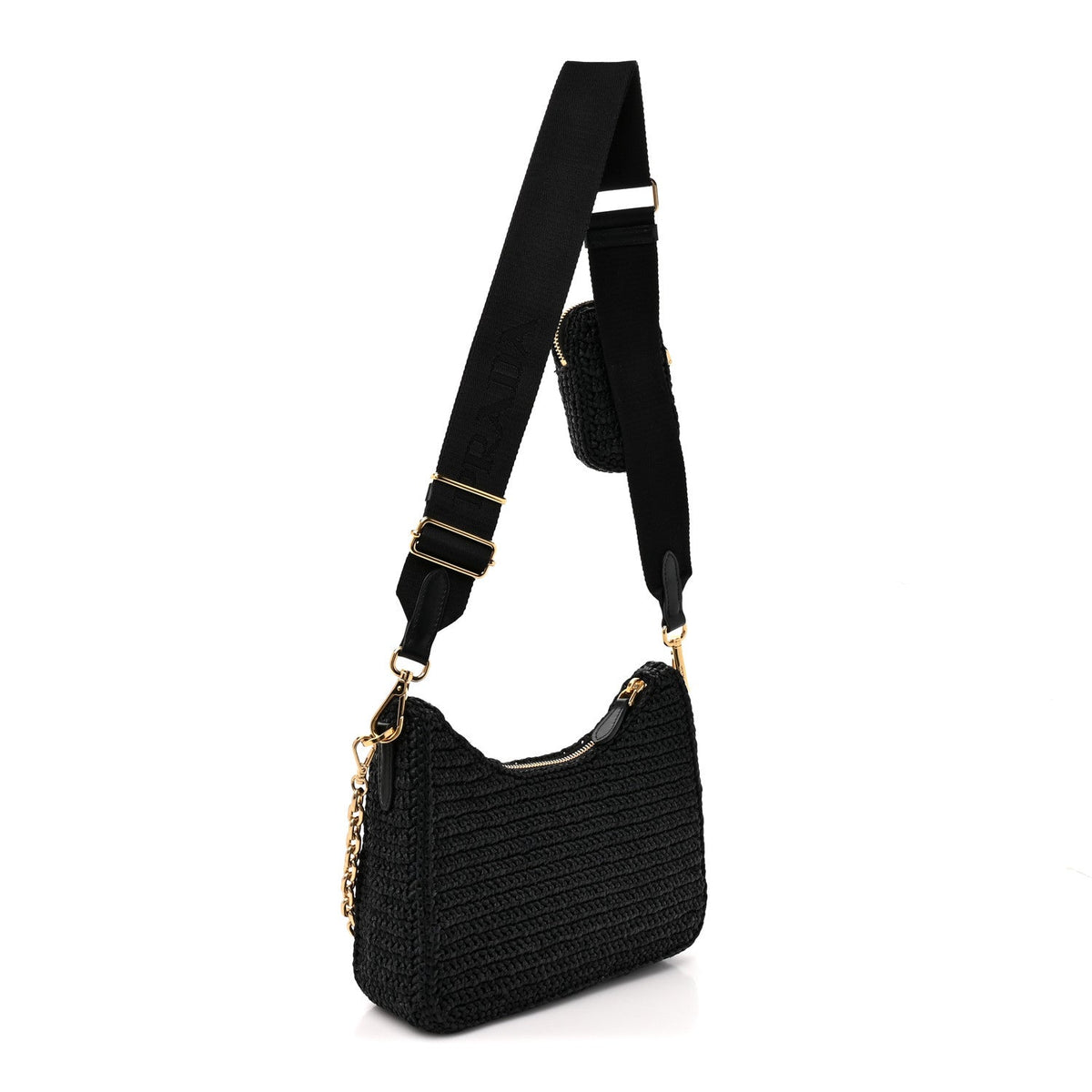 Yarn Raffia Effect Crochet Re-Edition 2005 Shoulder Bag Black