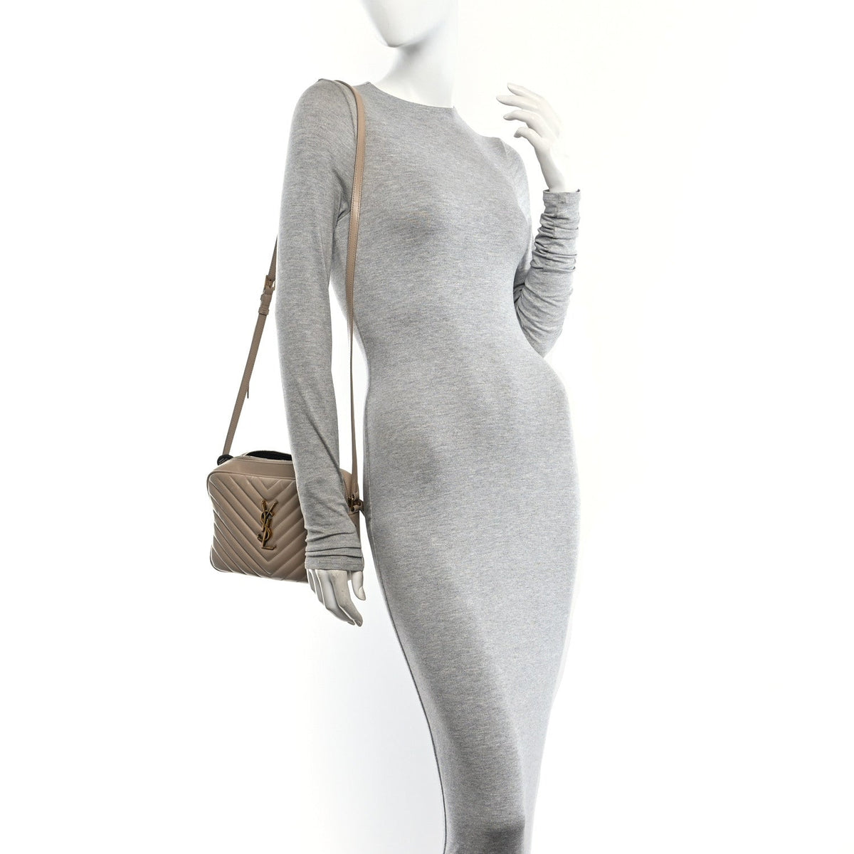 Calfskin Matelasse Monogram Lou Camera Bag Dark Latte