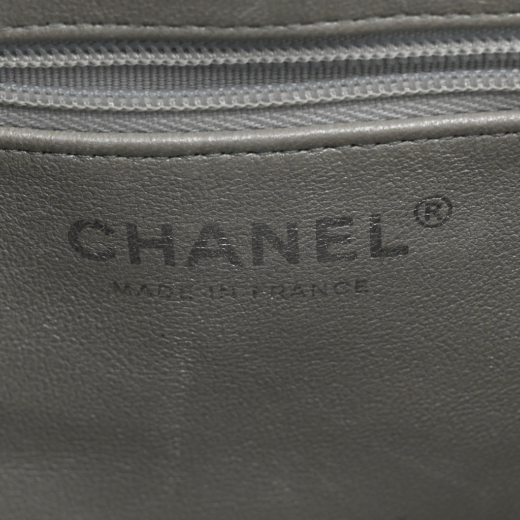 Mirror Calfskin Metallic Calfskin Quilted Nano Kelly Shopper Silvery