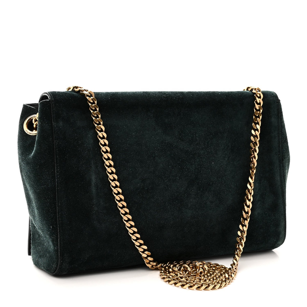 Smooth Calfskin Suede Medium Reversible Monogram Kate Satchel Black