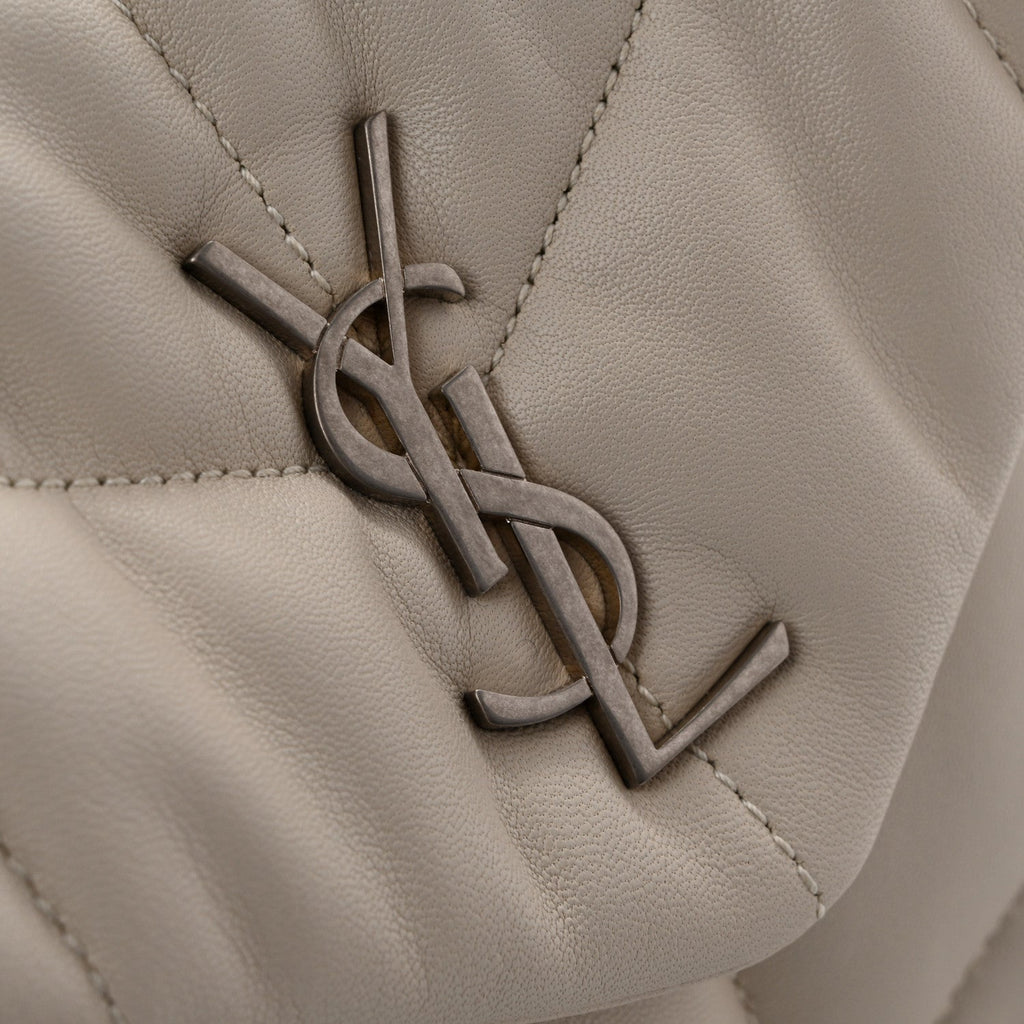 Lambskin Quilted Toy Loulou Puffer Monogram Chain Satchel Crema Soft