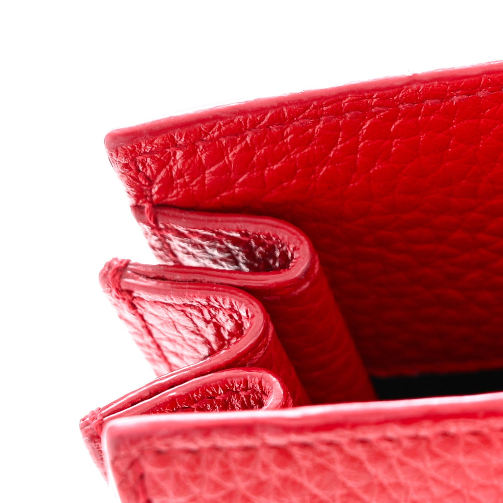 Grained Calfskin Nano Sac De Jour Lipstick Red