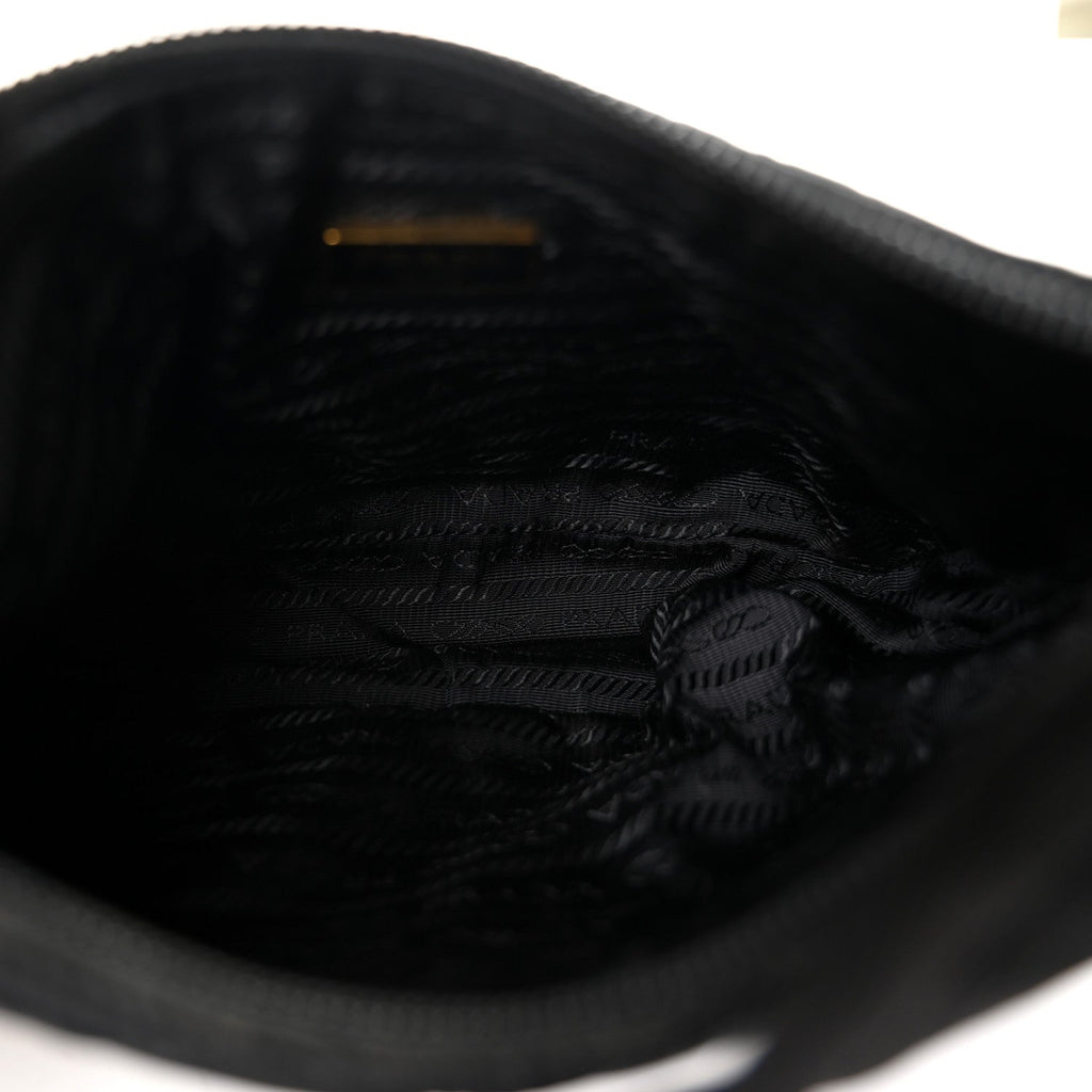 Tessuto Nylon Stitched Shoulder Bag Black
