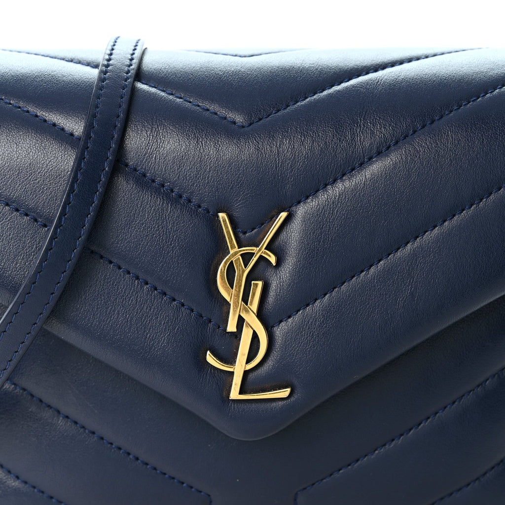 Calfskin Y Quilted Monogram Toy Loulou Crossbody Bag Blue Charron
