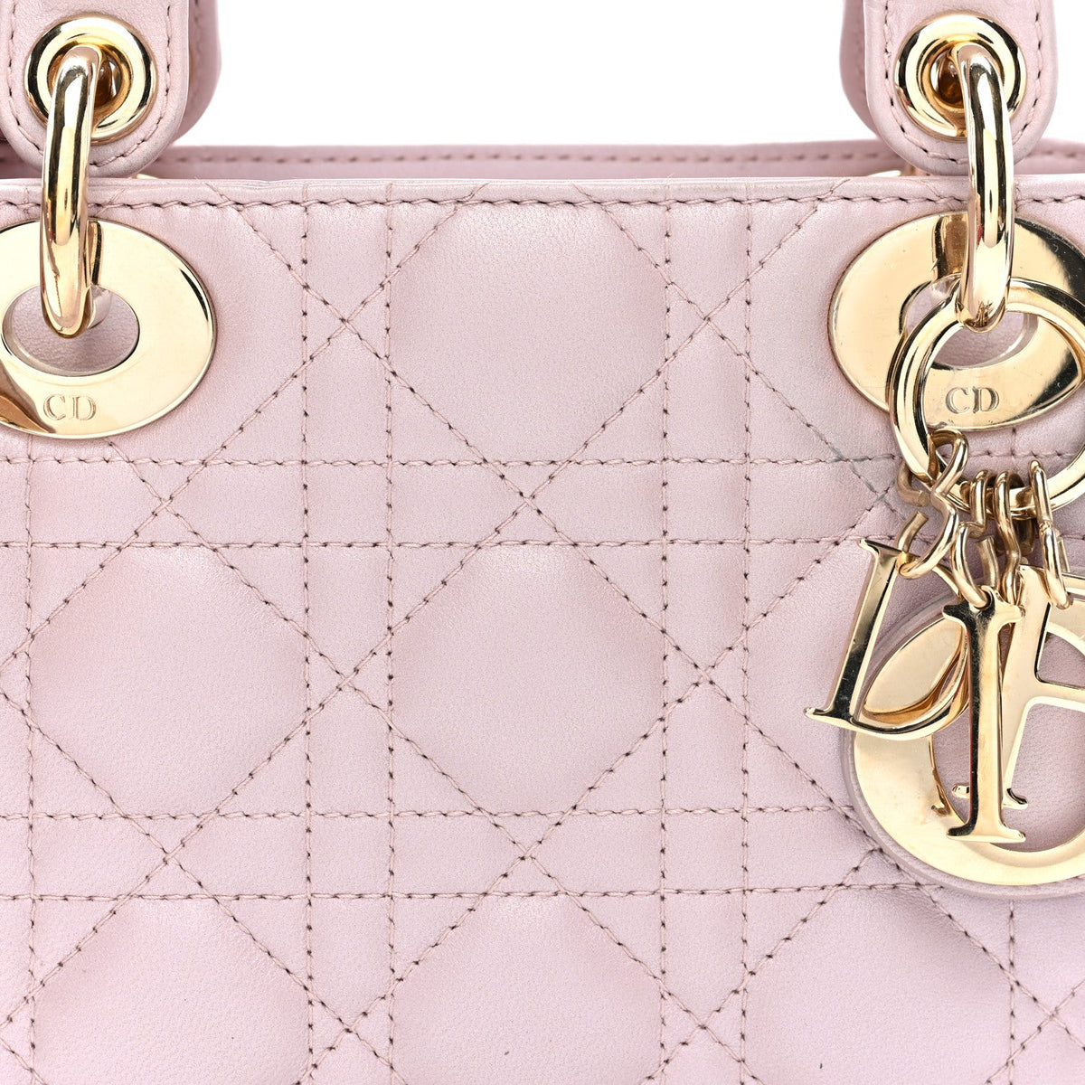 Lambskin Cannage Mini Lady Dior Powder Pink