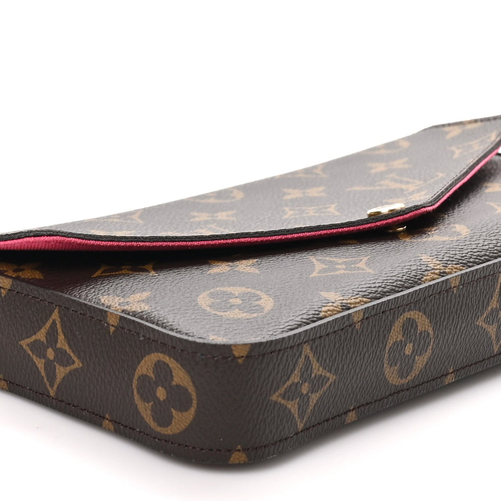 Monogram Pochette Felicie Chain Wallet Fuchsia