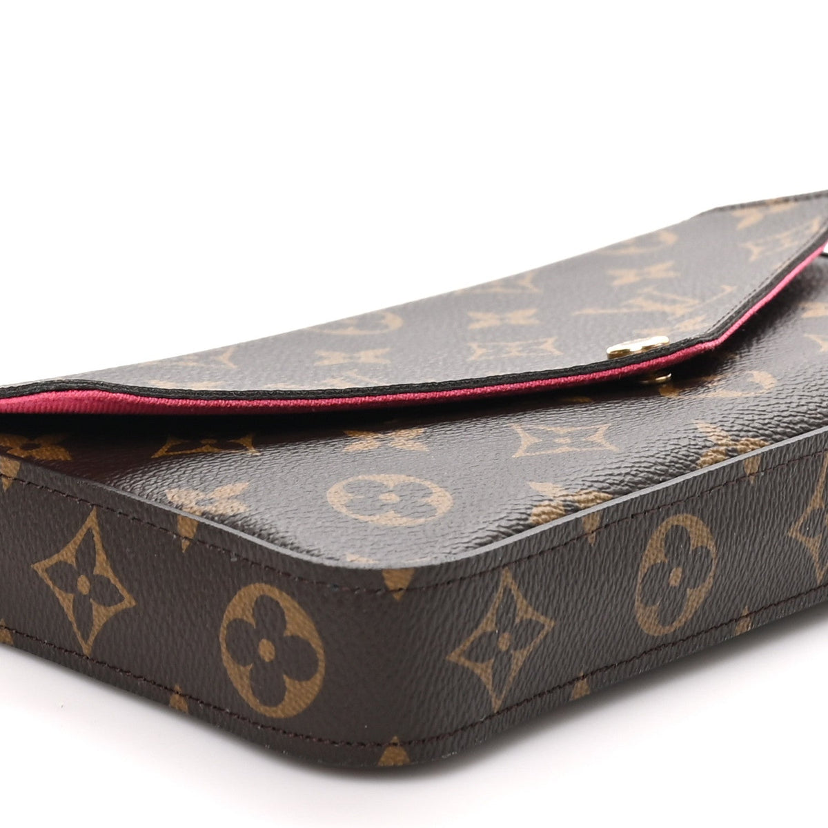 Monogram Pochette Felicie Chain Wallet Fuchsia