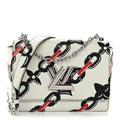 Epi Chain Flower Twist Shoulder Bag MM White