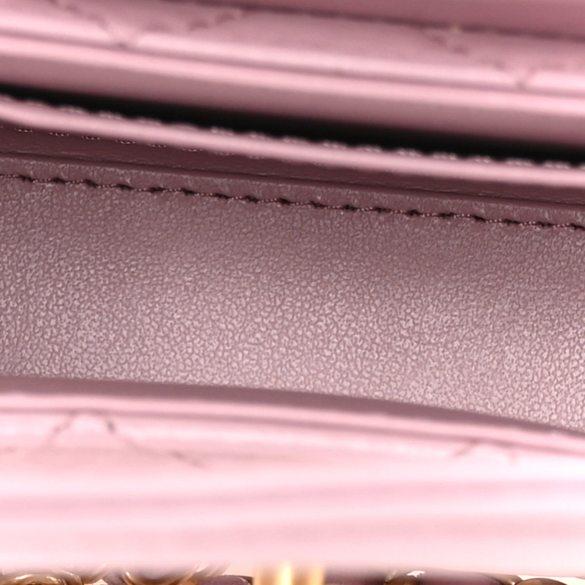 Shiny Aged Calfskin Quilted Mini Nano Kelly Shopper Pink