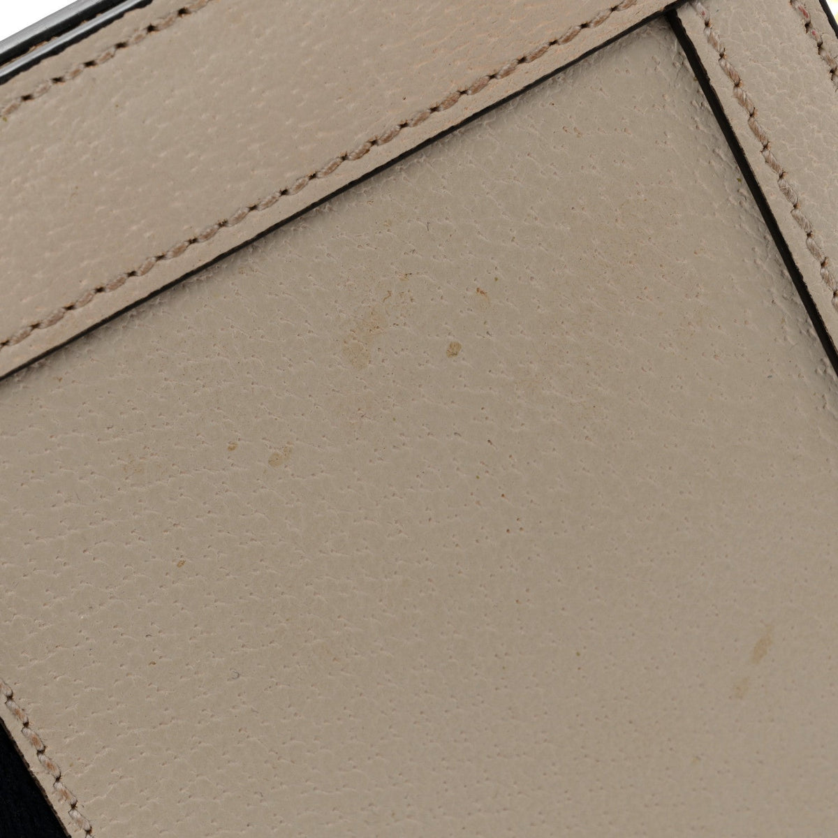 Textured Calfskin Web Small Ophidia Chain Shoulder Bag Mystic White