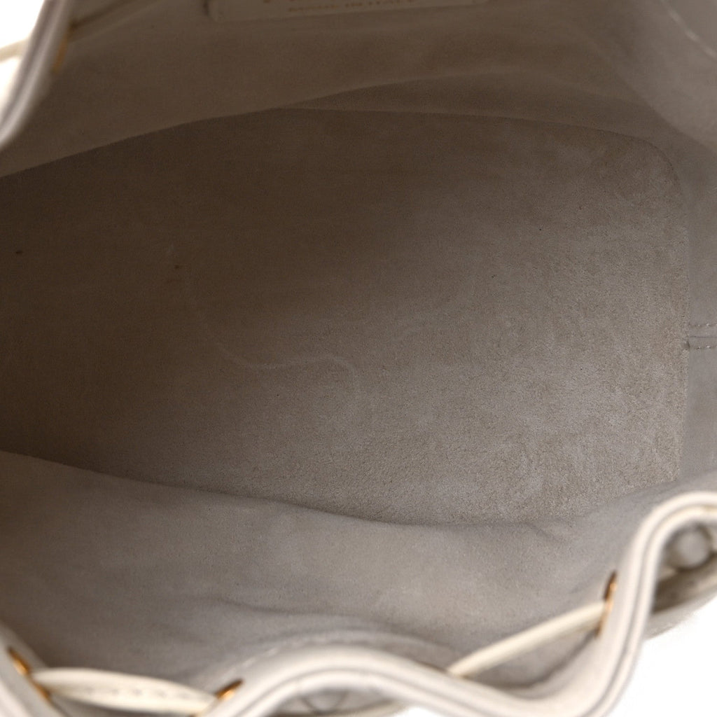 Lambskin Macrocannage Jolie Bucket Bag Latte