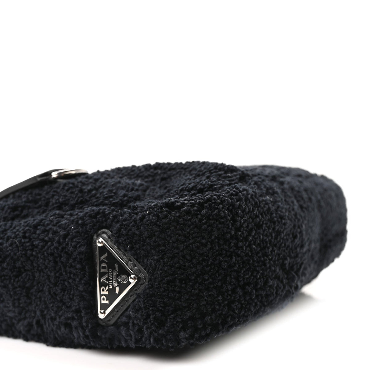 Terry Cloth Mini Re-Edition 2000 Bag Black White