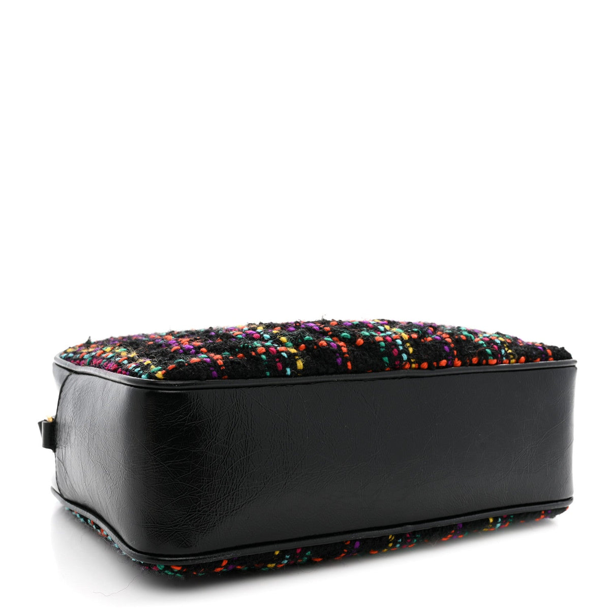 Tweed Calfskin Monogram Lou Camera Bag Black