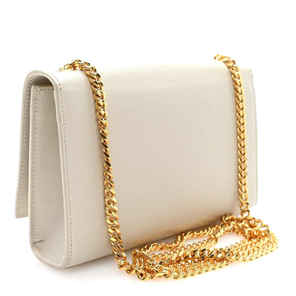 Grain De Poudre Small Monogram Kate Satchel Crema Soft