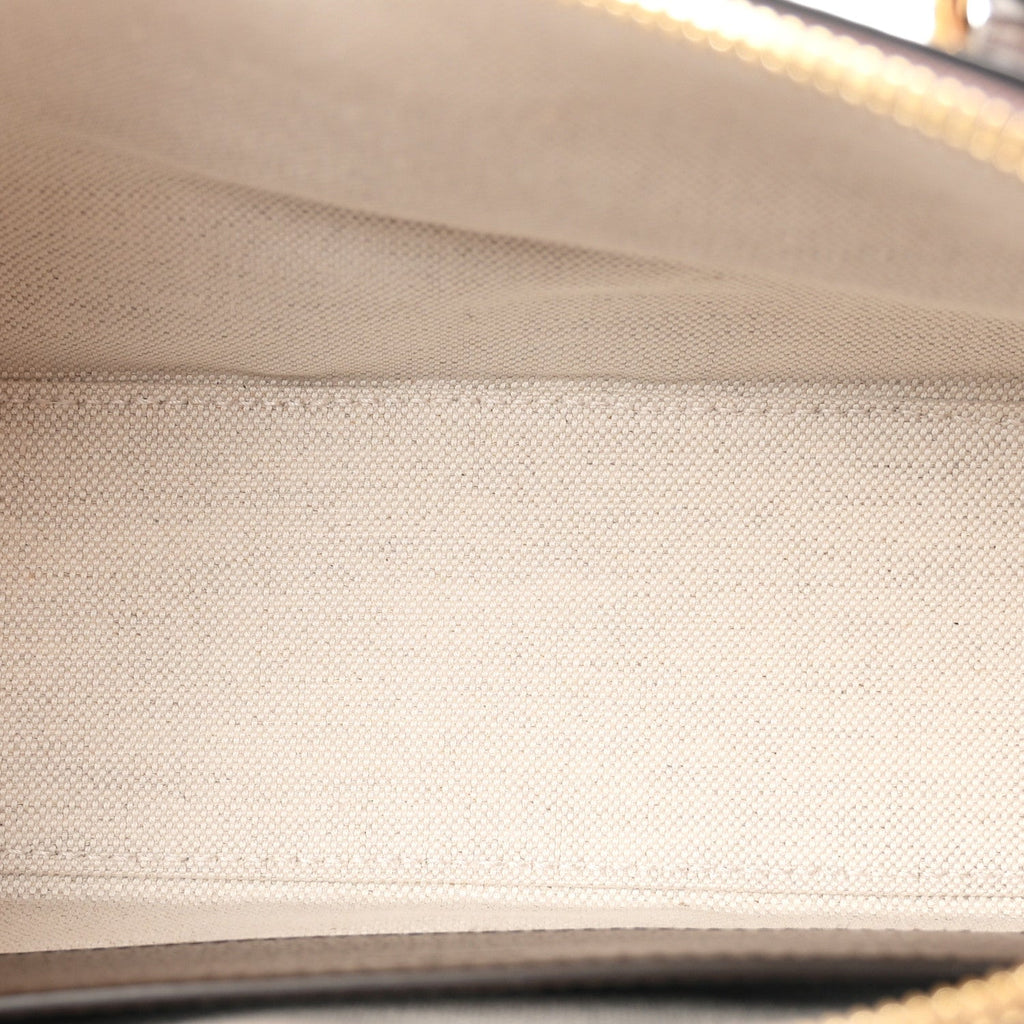 GG Supreme Monogram Textured Dollar Calfskin Web Medium Ophidia Top Handle Bowler Bag Beige Ebony New Acero