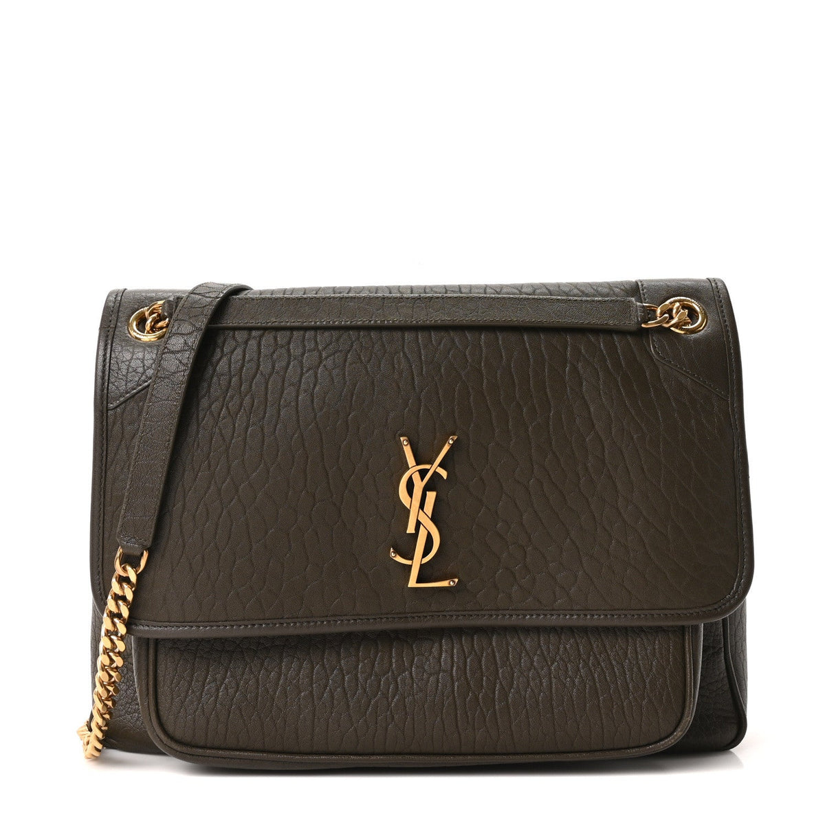 Grained Lambskin Monogram Large Niki Chain Satchel Light Musk