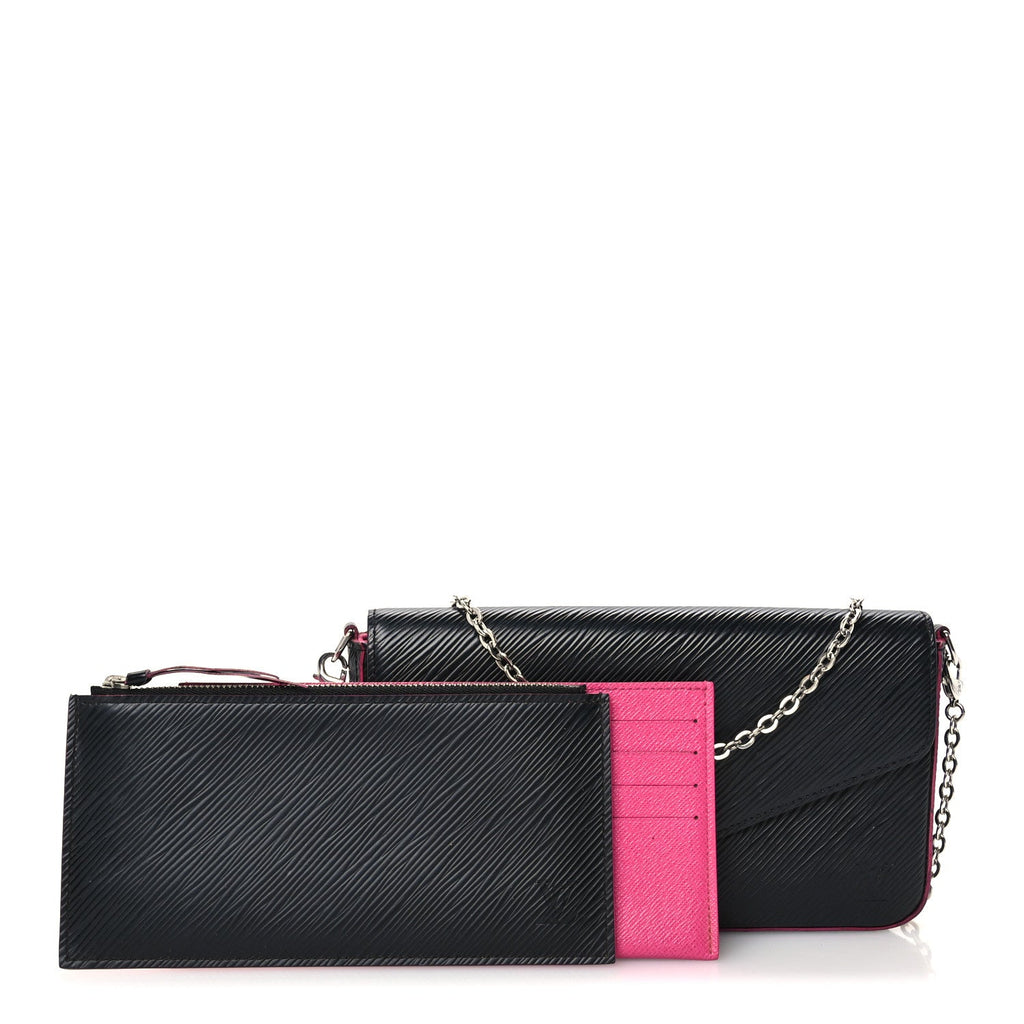 Epi Pochette Felicie Black Hot Pink