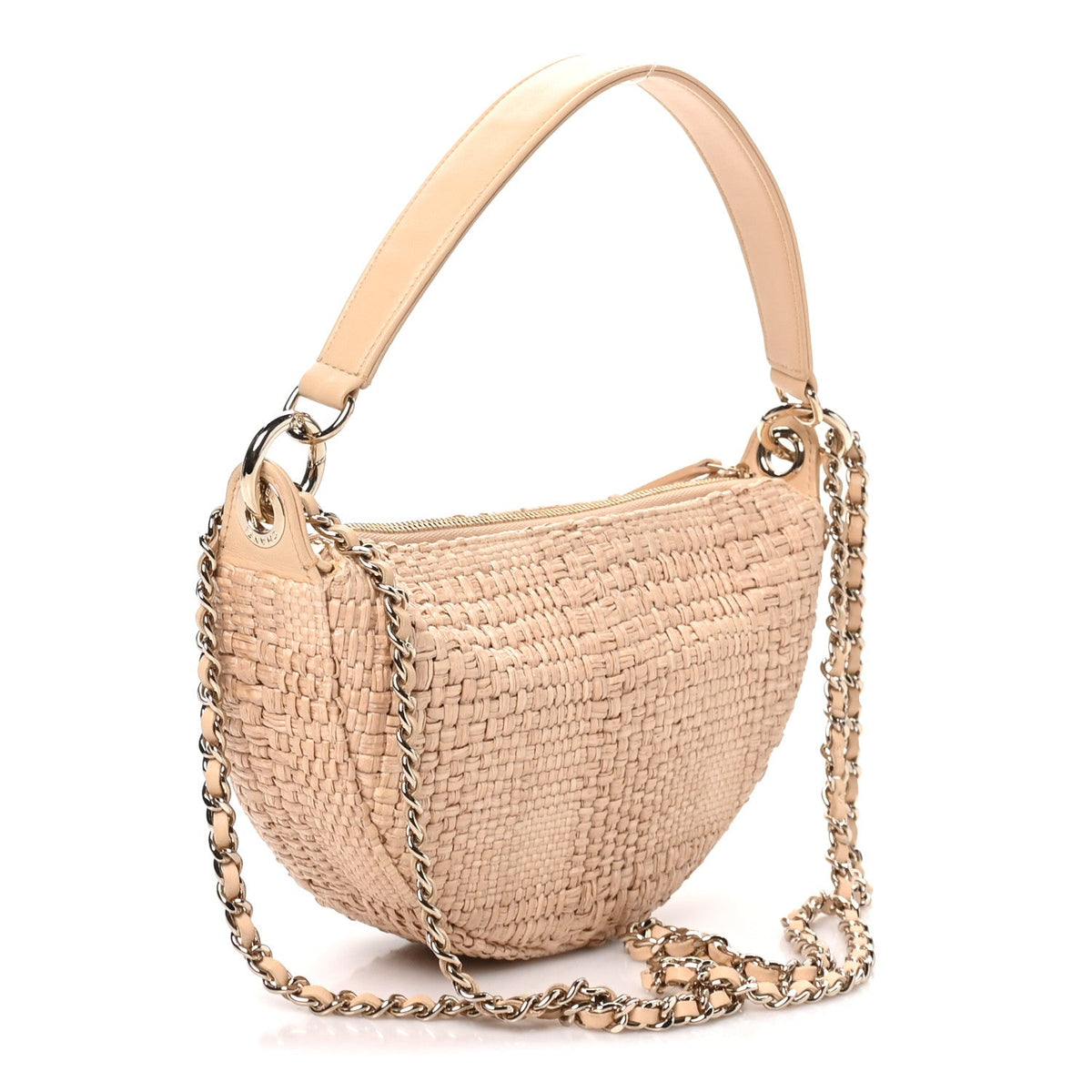 Raffia Other Shape With Chain Beige