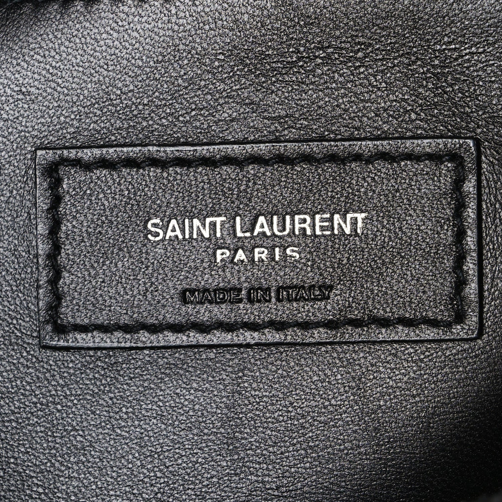 Calfskin Crocodile Embossed West Hollywood Monogram Fold-Over Dark Brown